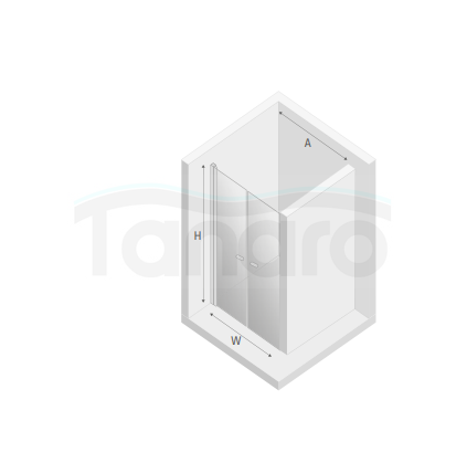 NEW TRENDY Drzwi wnękowe NEW SOLEO COPPER BRUSHED 2D U 90x195 szkło czyste 6mm Active Shield - wahadłowe D-0495A 