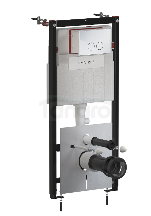 OMNIRES STRONGFRAME stelaż podtynkowy do miski toaletowej z ECO spłukiwaniem + MINIMAL przycisk spłukujący FLUSH SET chrom połysk STFWCECO1M-RCR