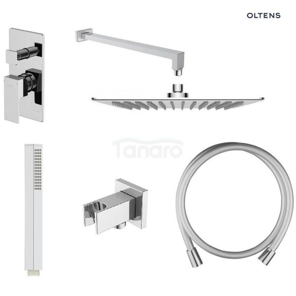 OLTENS Zestaw prysznicowy podtynkowy Gota bateria podtynkowa z deszczownicą 30 cm Sondera (S)  Sog chrom 36601100