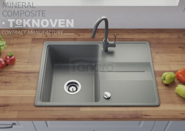 TEKNOVEN ASPIRO 2 zlew granitowy 71x50 cm szary