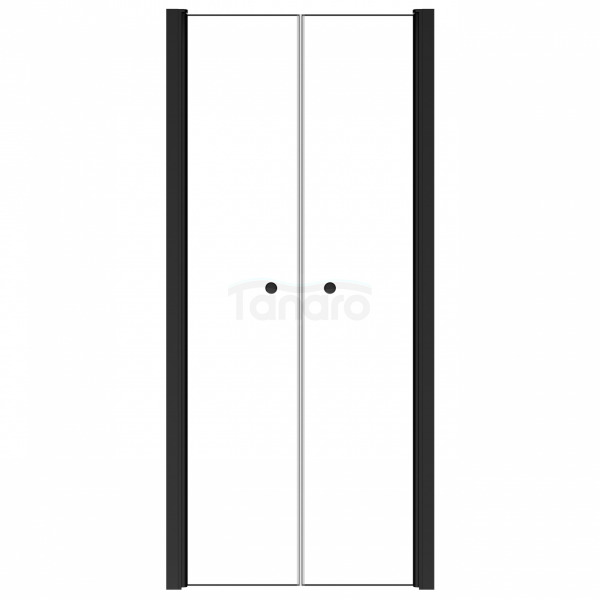 BESCO Drzwi wahadłowe prysznicowe Sinco Due Black 80x195 DSD-80-B