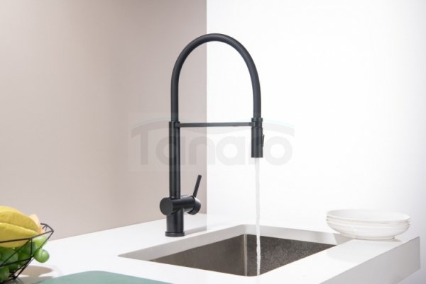 BLUE WATER Bateria kuchenna zlewozmywakowa z wyjmowaną wylewką CORI czarny mat 