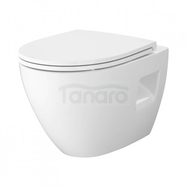 CERSANIT SET C929: MISKA ZAWIESZANA MODUO PLUS PRO OVAL VORTEX Z DESKĄ DUROPLASTOWĄ MODUO PLUS SLIM S4013-010