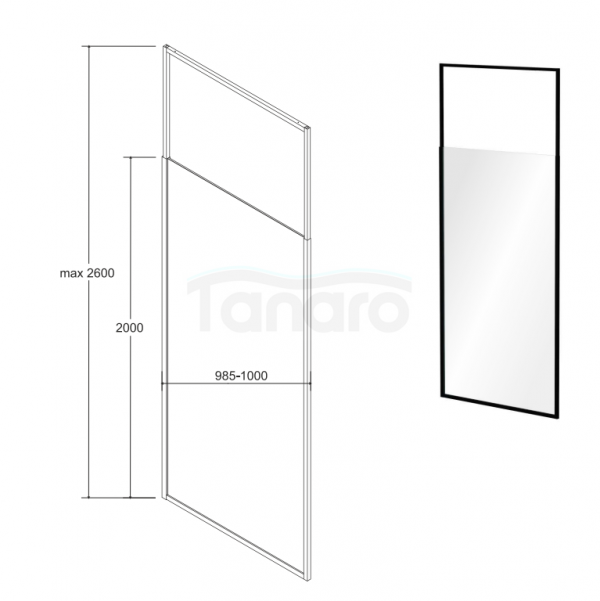 BESCO Kabina ścianka WALK-IN ICON 100 IC-100-200C