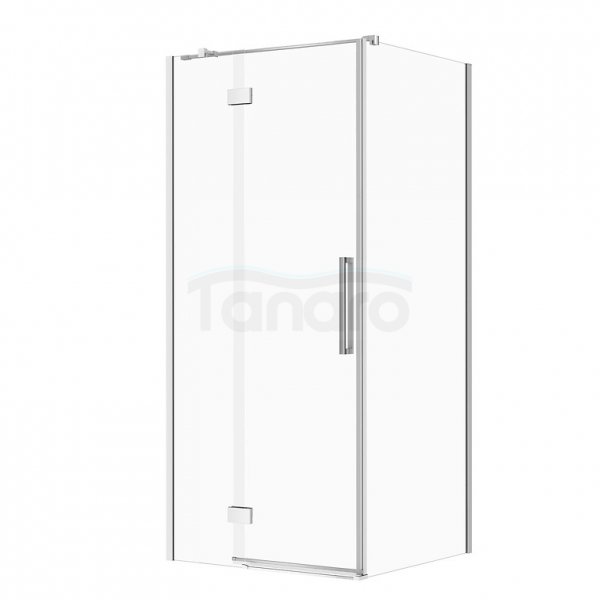 CERSANIT - Set C89 - Kabina Prostokątna CREA na zawiasach 90x80X200  LEWA  Chrom szkło transparentne  S601-293