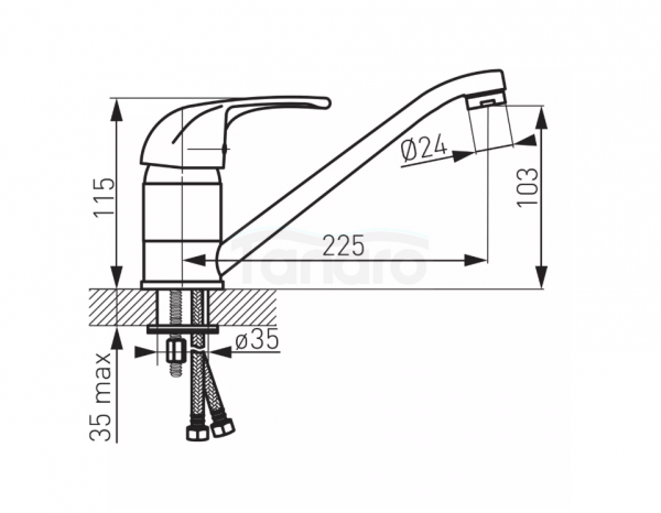 FERRO Bateria zlewozmywakowa stojąca VASTO BVA4