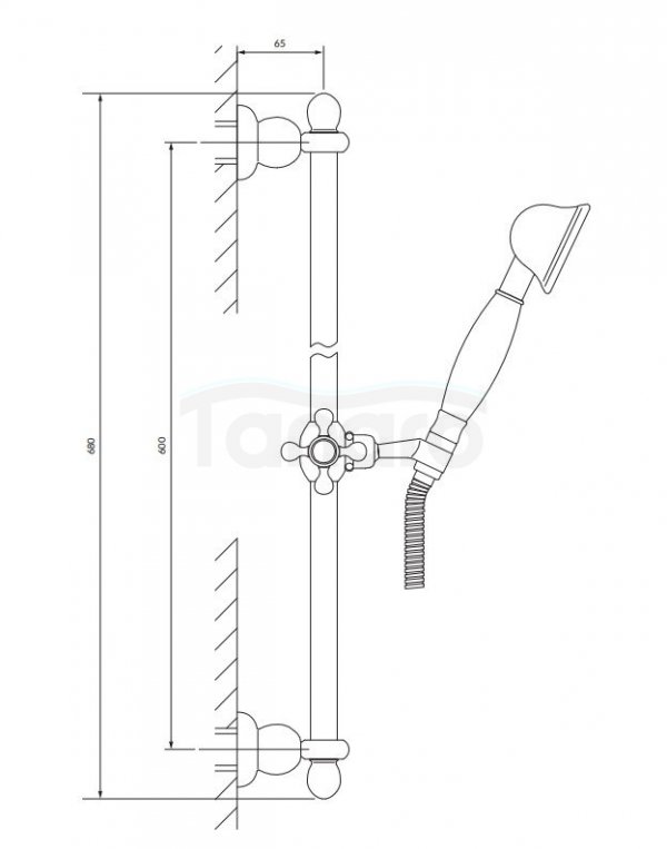 OMNIRES Zestaw prysznicowy suwany ART DECO ARTDECO-SCR