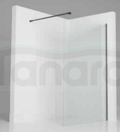 AQUAFORM - ścianka prysznicowa FUJI 90 typu Walk-In szkło transparentne 8mm profil CZARNY  AQ.103-11-30090-01