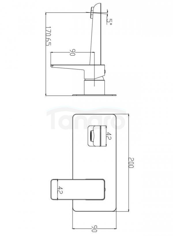 OMNIRES - Bateria umywalkowa podtynkowa czarna matowa PARMA PM7415BL