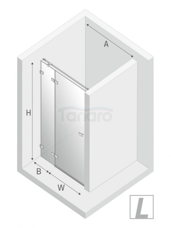 NEW TRENDY Drzwi wnękowe prysznicowe Avexa 140x200  EXK-1453/1454