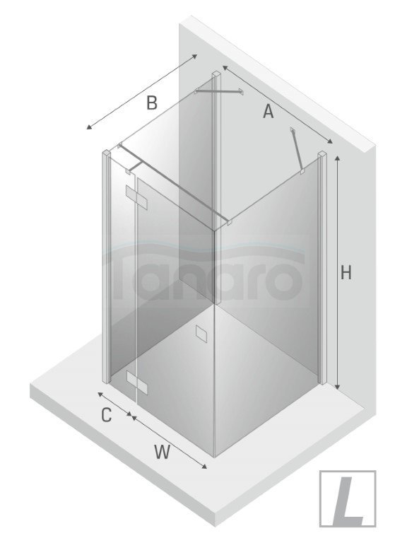 NEW TRENDY Kabina prysznicowa przyścienna drzwi uchylne REFLEXA BLACK 110x120x200 POLSKA PRODUKCJA  EXK-1389/EXK-1390