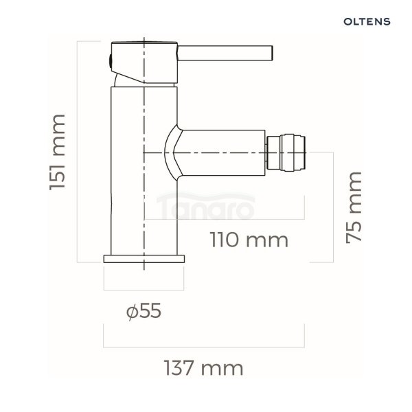 Oltens Molle bateria bidetowa stojąca chrom 31300100