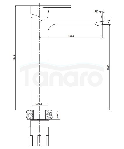 CERSANIT - Bateria umywalkowa sztorcowa wysoka CREA chrom  S951-329