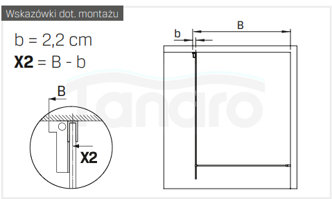 NEW TRENDY Kabina prysznicowa ścianka WALK-IN z uchwytem relingowym AVEXA 90x200 szkło 6mm EXK-2517