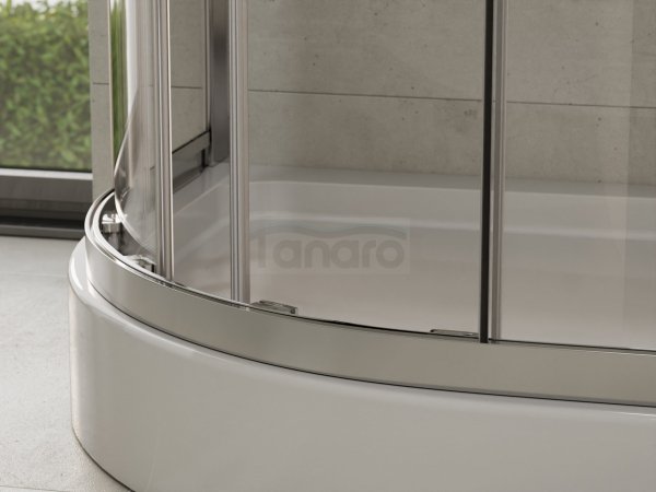 BESCO Kabina prysznicowa półokrągła Modern Chrom 90 x 190 szkło grafitowe MP-90-190-G