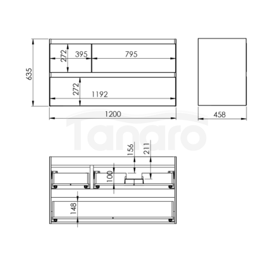 ELITA SZAFKA PODUMYWALKOWA SPLIT 120 3S P BLACK MATT PDW 168179