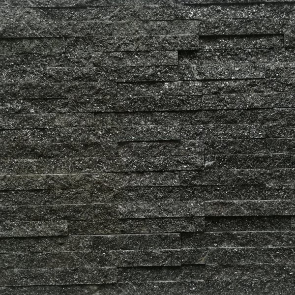 CAPITILE  - Panel ścienny Kwarcyt Czarny - kamienny kwarcyt Stackstone Black Quartz naturalny 10x36x0,8-1,3 cm /opakowanie 0,396m2/