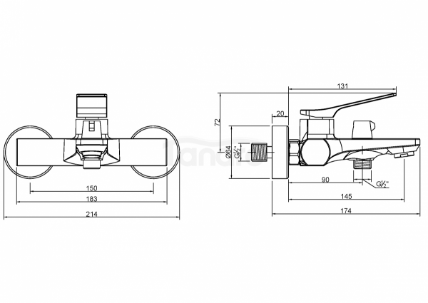 INVENA - Bateria wannowa z zestawem natryskowym NERI miedź  BW-01-014-L