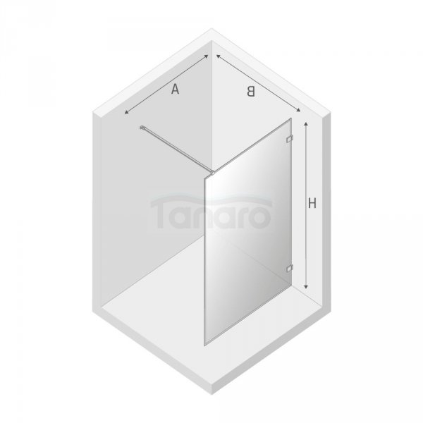 NEW TRENDY Kabina ścianka walk-in Avexa White 60x200 czarna aluminiowa ramka szkło 6mm EXK-2907