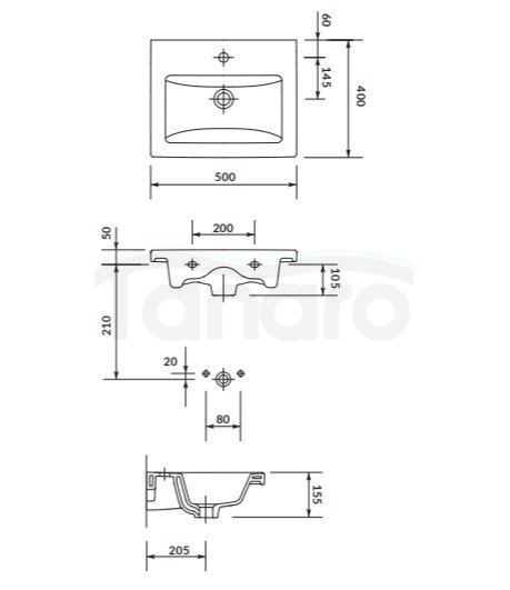 CERSANIT - Umywalka meblowa COMO 50  K32-002-BOX