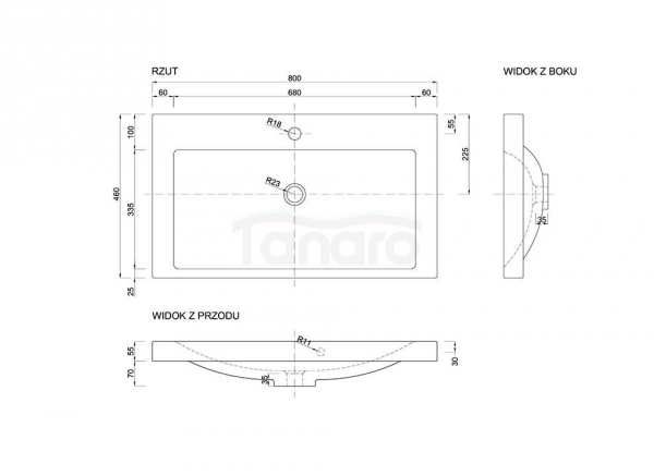 DEFTRANS umywalka meblowa Zeen 80