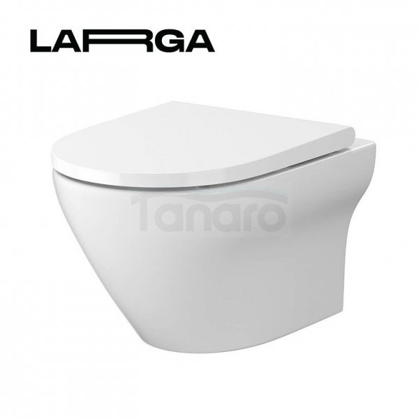 CERSANIT - Set B331 miska zawieszana LARGA OVAL CleanOn z deską SLIM WRAP duroplastowa antybakteryjna wolnoopadająca z funkcją łatwego wypinania  S701-472