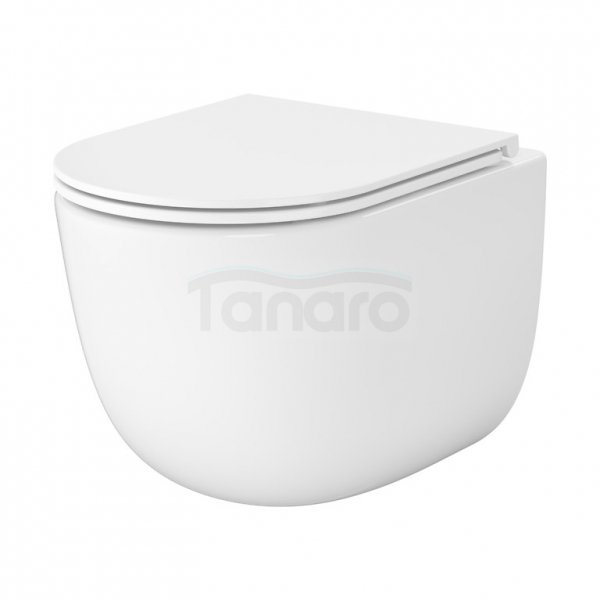 CERSANIT SET C947: MISKA ZAWIESZANA REMO PRO OVAL TORNADO Z DESKA DUROPLASTOWA SLIM S4035-001