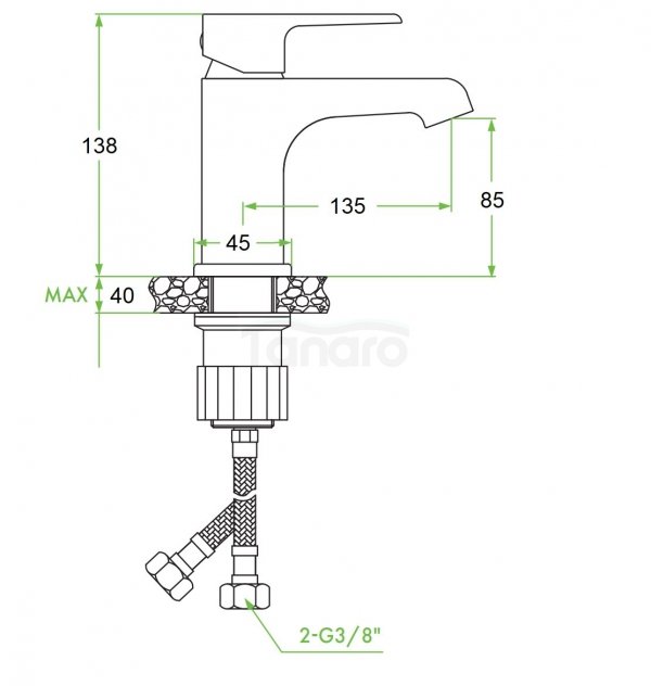 REIHE Bateria umywalkowa czarna CUBIC