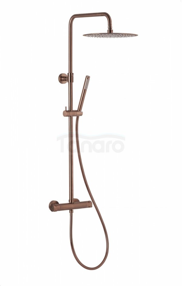ARMATURA KRAKÓW KFA Zestaw prysznicowy deszczownia z baterią termostatyczną MOZA PREMIUM ROSE GOLD 5736-920-34
