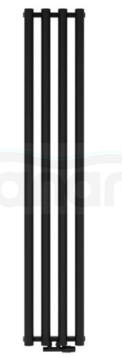 AQUAFORM - Grzejnik łazienkowy ASAMI pionowy 1500X422 521W / przył. dolne 50MM czarny  GRŁ-G/A-1500X422-C