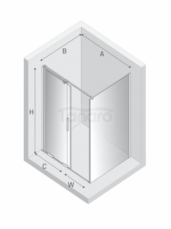 NEW TRENDY Kabina prysznicowa SMART COPPER BRUSHED 1D kwadratowa U 100x100x200 szkło czyste 8mm Active Shield 2.0 EXK-7669