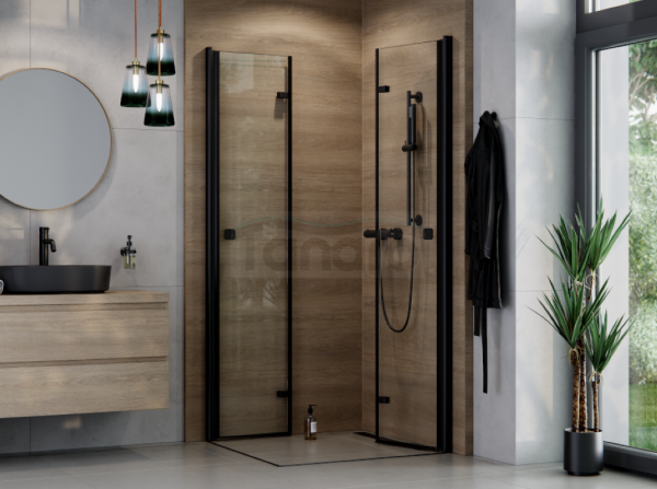 BESCO Kabina kwadratowa składana Exo-H 90 Black KEHB-90-195