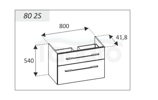 AQUAFORM - szafka podumywalkowa dwu szufladowa MADRID 80 biały połysk AQ.401-164344