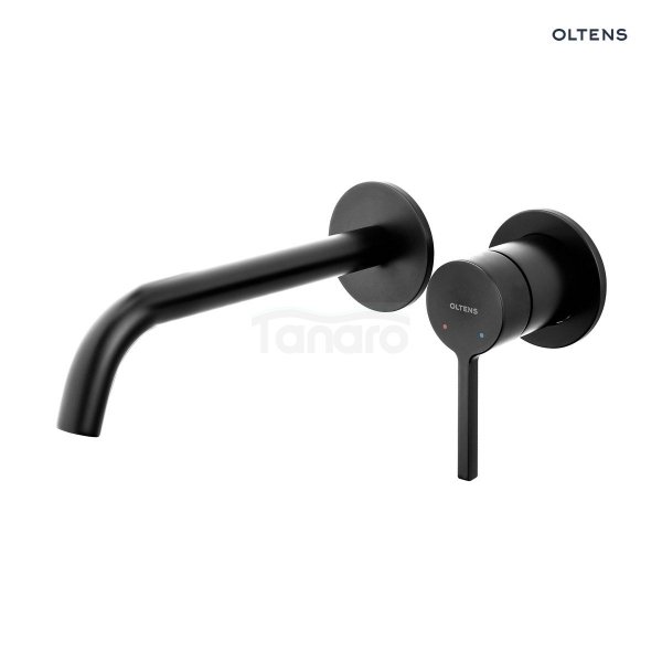 Oltens Rann bateria umywalkowa podtynkowa komplet czarny mat 32603300