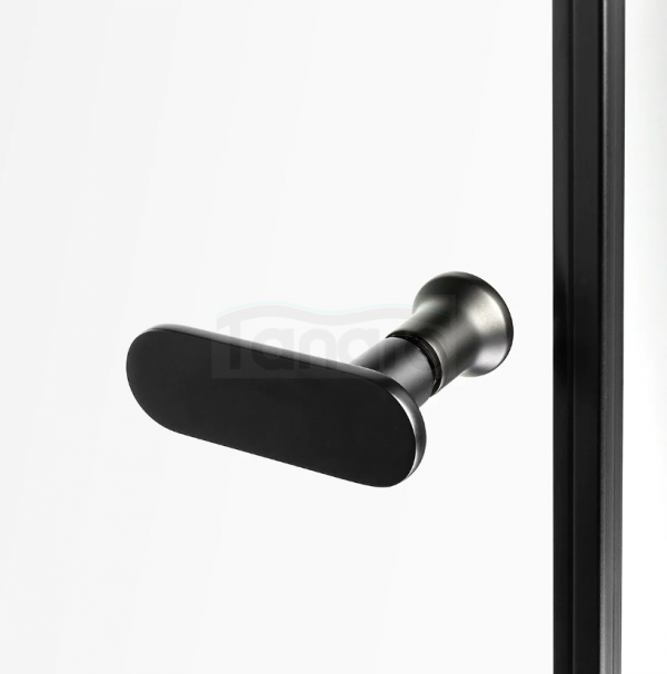 NEW TRENDY Drzwi wnękowe New Soleo Black 70x195, wahadłowe, pojedyncze, ze wzorem kratki D-0275A