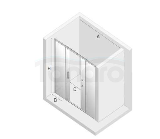 NEW TRENDY - Drzwi wnękowe prysznicowe przesuwne PRIME BLACK 200cm  D-0347A	