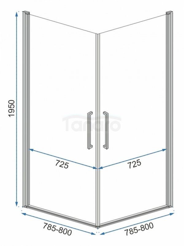 REA - Kabina prysznicowa kwadratowa czarne kraty RUBIK BLACK MAT 80x80