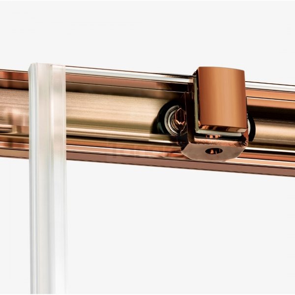 NEW TRENDY Kabina prysznicowa PRIME COPPER BRUSHED 2D kwadratowa przyścienna U 80x80x200 szkło czyste 6mm Active Shield 2.0 K-4147