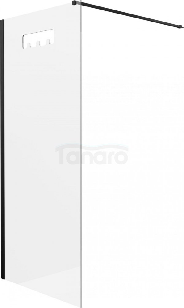 DEANTE - Kabina walk-in MOKKO z powłoką 90x200 szkło transparentne hartowane 8mm profile nero/czarny  KQM N39P