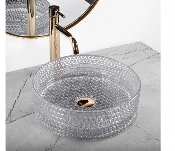 REA - Umywalka nablatowa CRISTAL 35 Grey