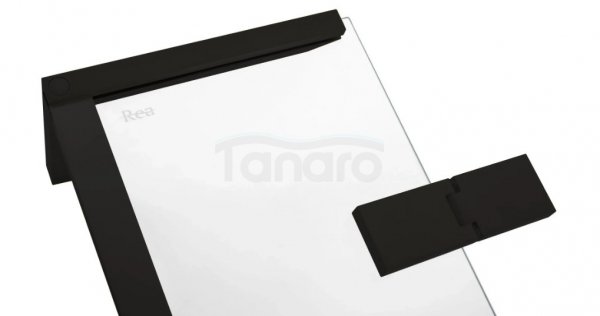 REA - Drzwi prysznicowe składane, łamane HUGO 130 Black / Czarne  + listwa magnetyczna wymagana do montażu we wnęce