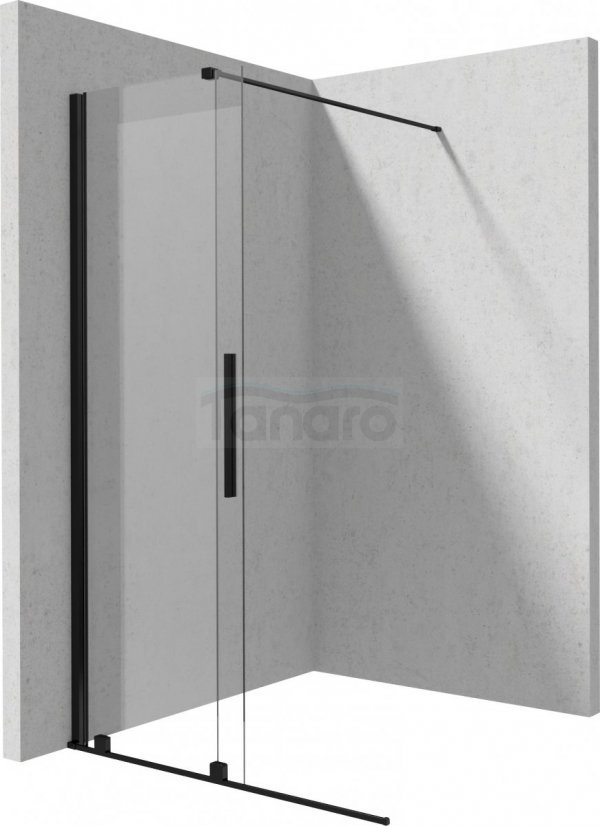 DEANTE Ścianka prysznicowa walk-in - przesuwna czarna 90x195 KTJ_N39R