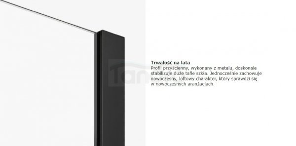 NEW TRENDY Drzwi prysznicowe przesuwne SOFTI BLACK 140x200 samodomykające EXK-3954