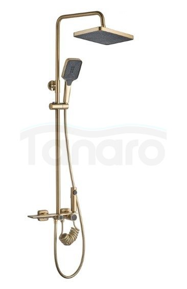 REA - Zestaw Natryskowy HELIX Gold Brushed / Złoty Szczotkowany