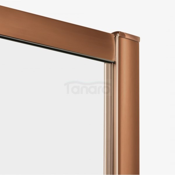 NEW TRENDY Kabina prysznicowa PRIME COPPER BRUSHED 2D kwadratowa przyścienna U 100x100x200 szkło czyste 6mm Active Shield 2.0 K-4149