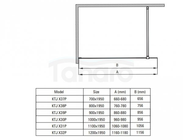 DEANTE - Ścianka prysznicowa PRIZMA walk-in 120 cm chrom  KTJ_032P