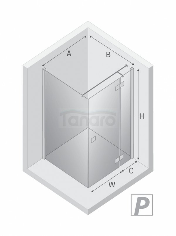 NEW TRENDY Kabina prysznicowa REFLEXA BLACK 1D prostokątna L 80x120x200 szkło czyste 6mm Active Shield 2.0 EXK-4922