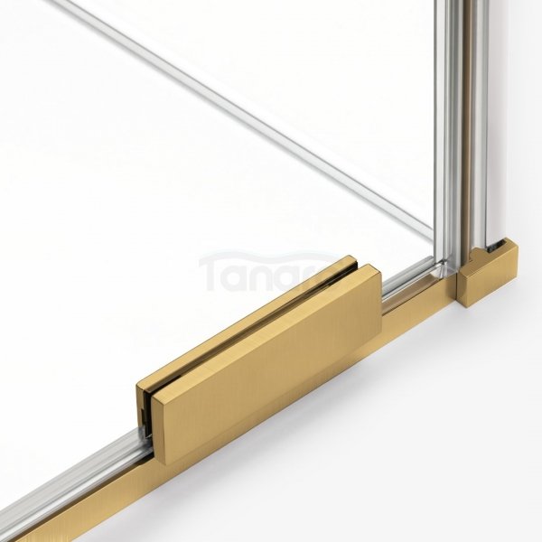 NEW TRENDY Kabina prysznicowa SMART GOLD BRUSHED 1D prostokątna U 120x80x200 szkło czyste 8mm Active Shield 2.0 - UCHWYT RELING EXK-7570