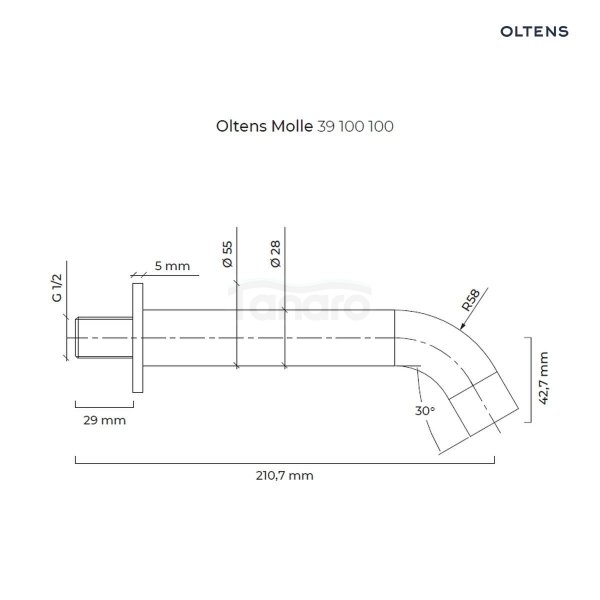 Oltens Molle wylewka wannowa chrom 39100100