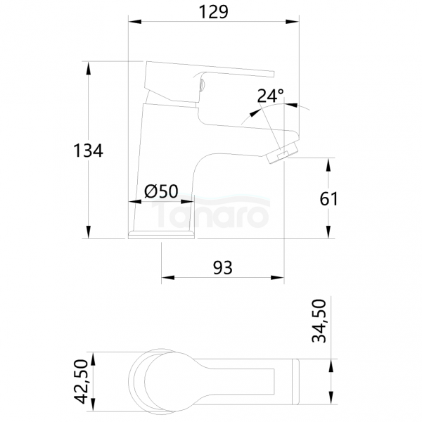 INVENA - Bateria umywalkowa BRALOS czarna BU-07-004-A